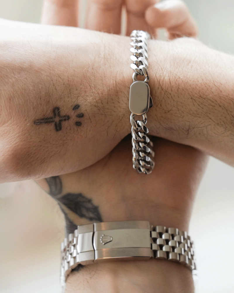 Cuban Link Bracelet (Silver) 8MM - Image 2