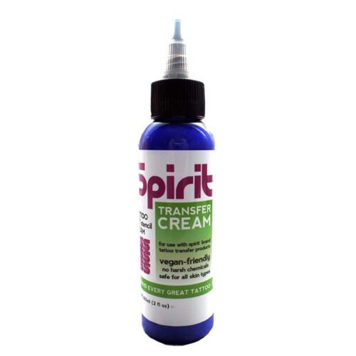 2oz bottle of Spirit transfer cream for crisp tattoo stencils, a key product for Vancouver tattoo supplies.