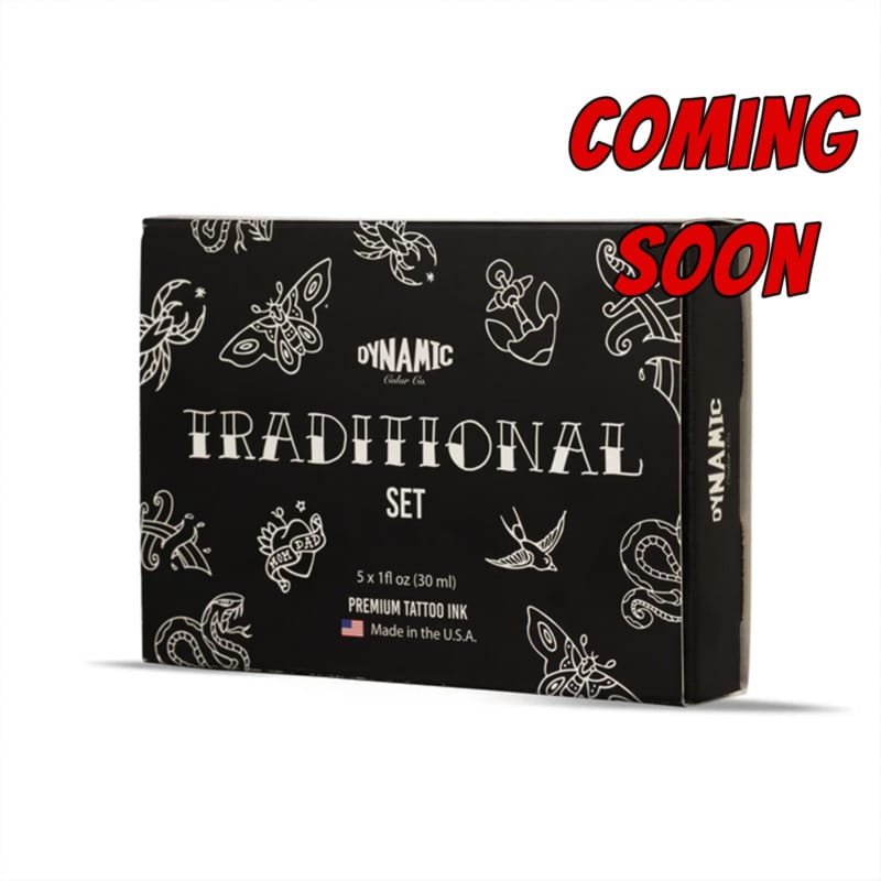 Dynamic Traditional Tattoo Ink Set in it's stunning black decorative box.