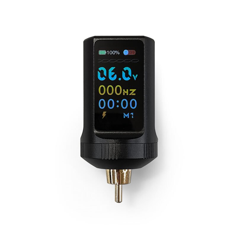 Tattoo Battery Color Display Screen RCA Connection available with Vancouver tattoo supplies.