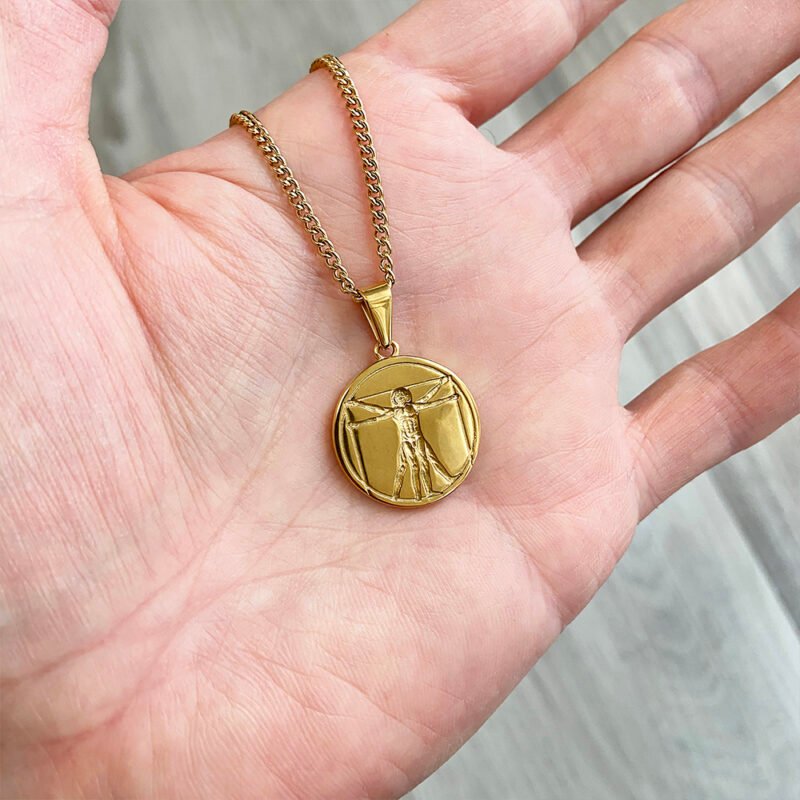 Da Vinci 316L S.S. & 18K Gold Pendant Necklace - Image 2